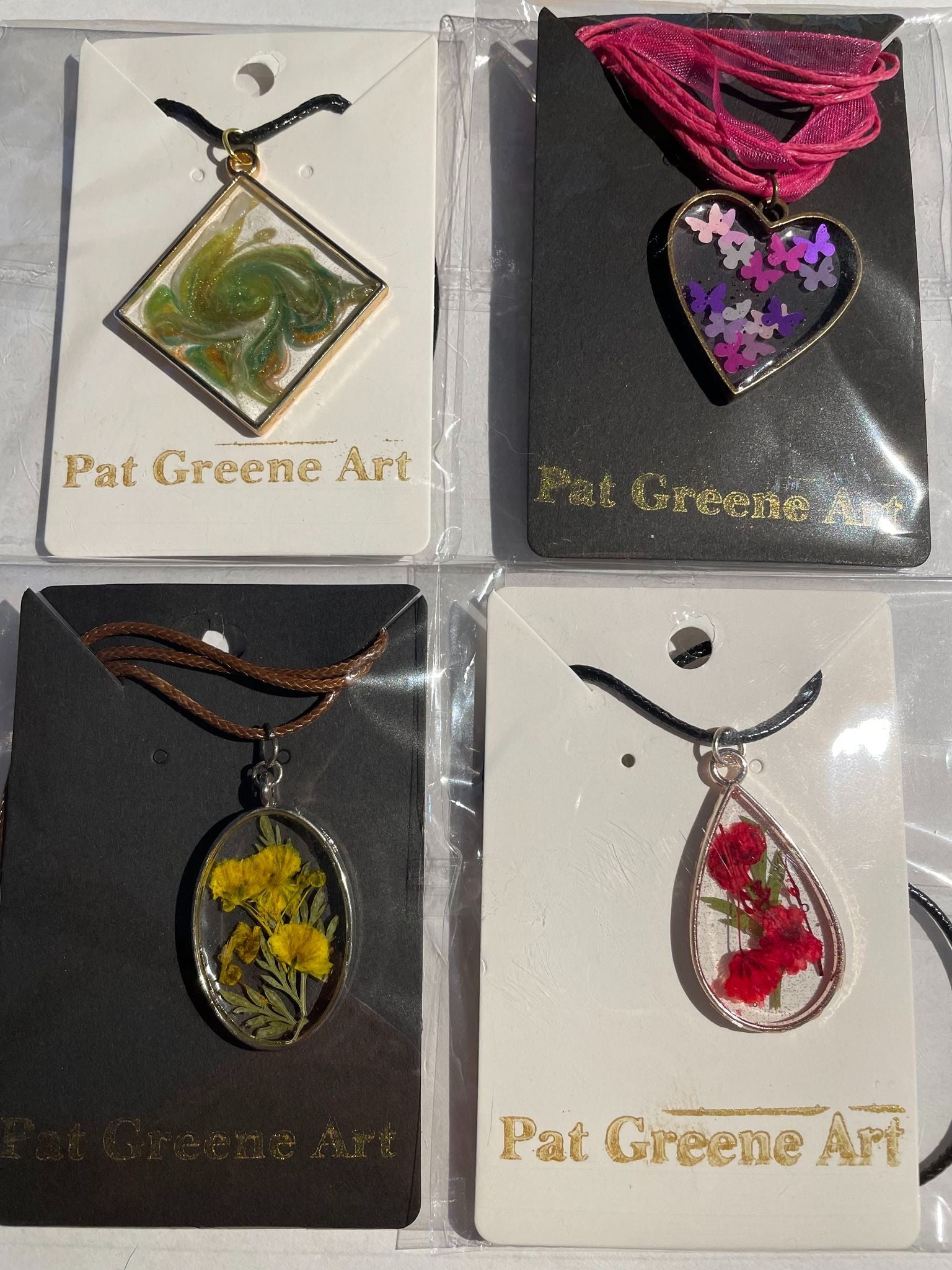 Pat Greene Art - Resin Flower Necklace - 2