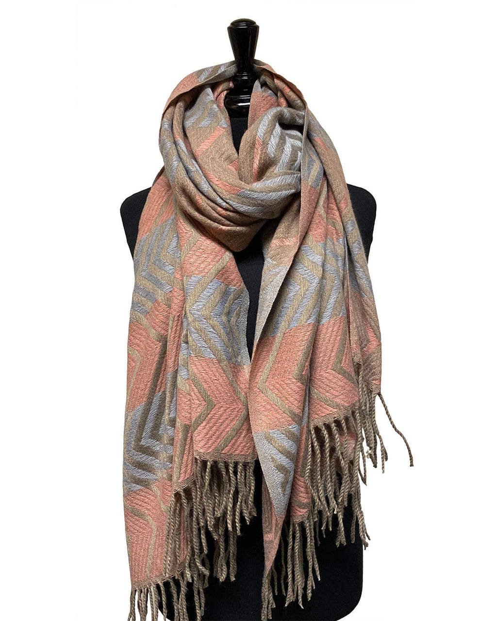 Juniper Wish - Multicolour Double Sided Chevron Pattern Unisex Scarf
