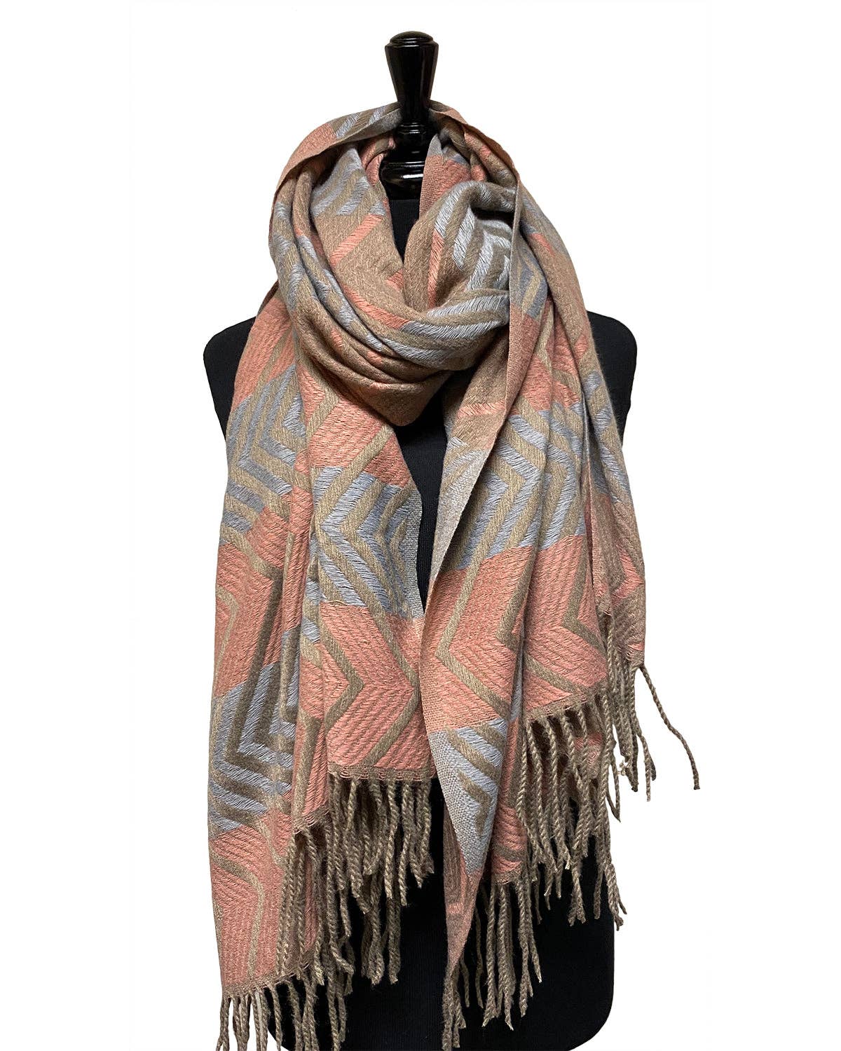 Juniper Wish - Multicolour Double Sided Chevron Pattern Unisex Scarf