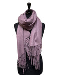 Juniper Wish - Mauve Purple Solid Colour Cashmere Blend Soft Fringe Scarf