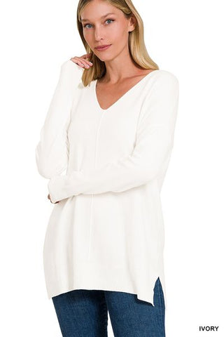 WAVES - SOFT VNECK: WHITE - 1