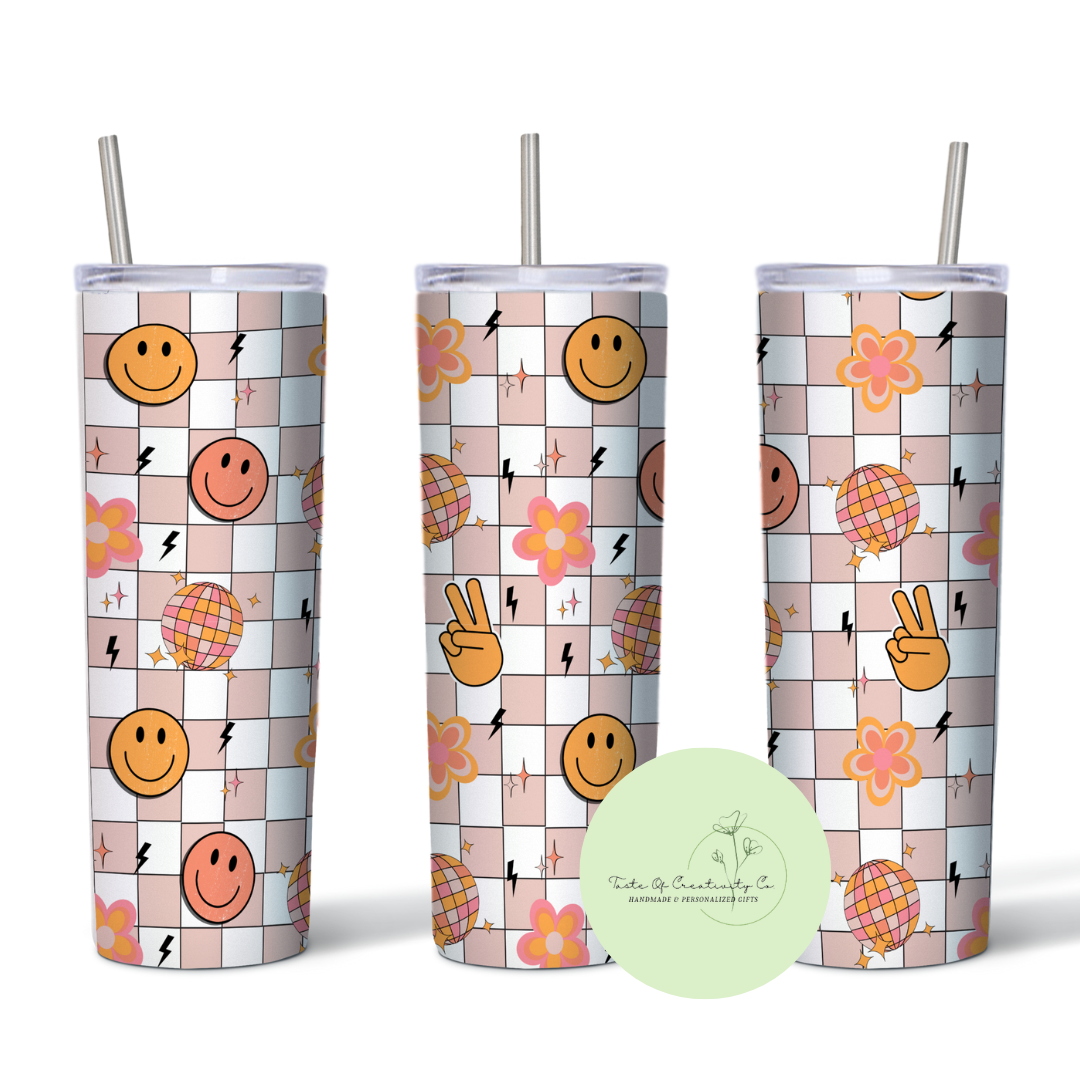 "Retro" UV DTF 20oz. Skinny Tumbler - 1