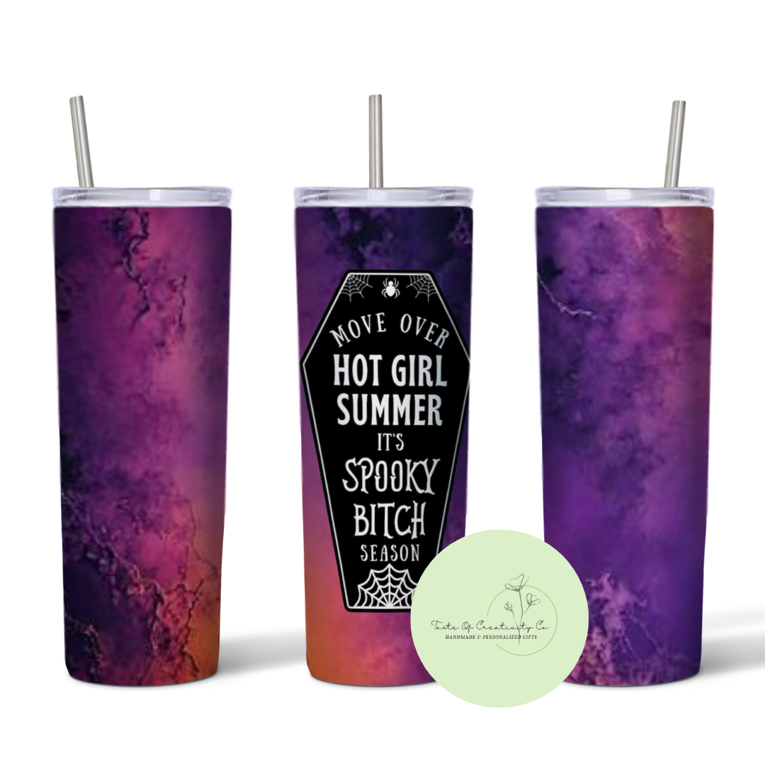 "Move Over Hot Girl Summer..." Sublimated 20oz. Skinny Tumbler - 1