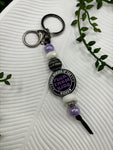 Beauty in the Beads - Purple F/Love them kids keychain  - 1