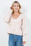 WAVES - FLORAL APPLIQUE CARDIGAN - 1