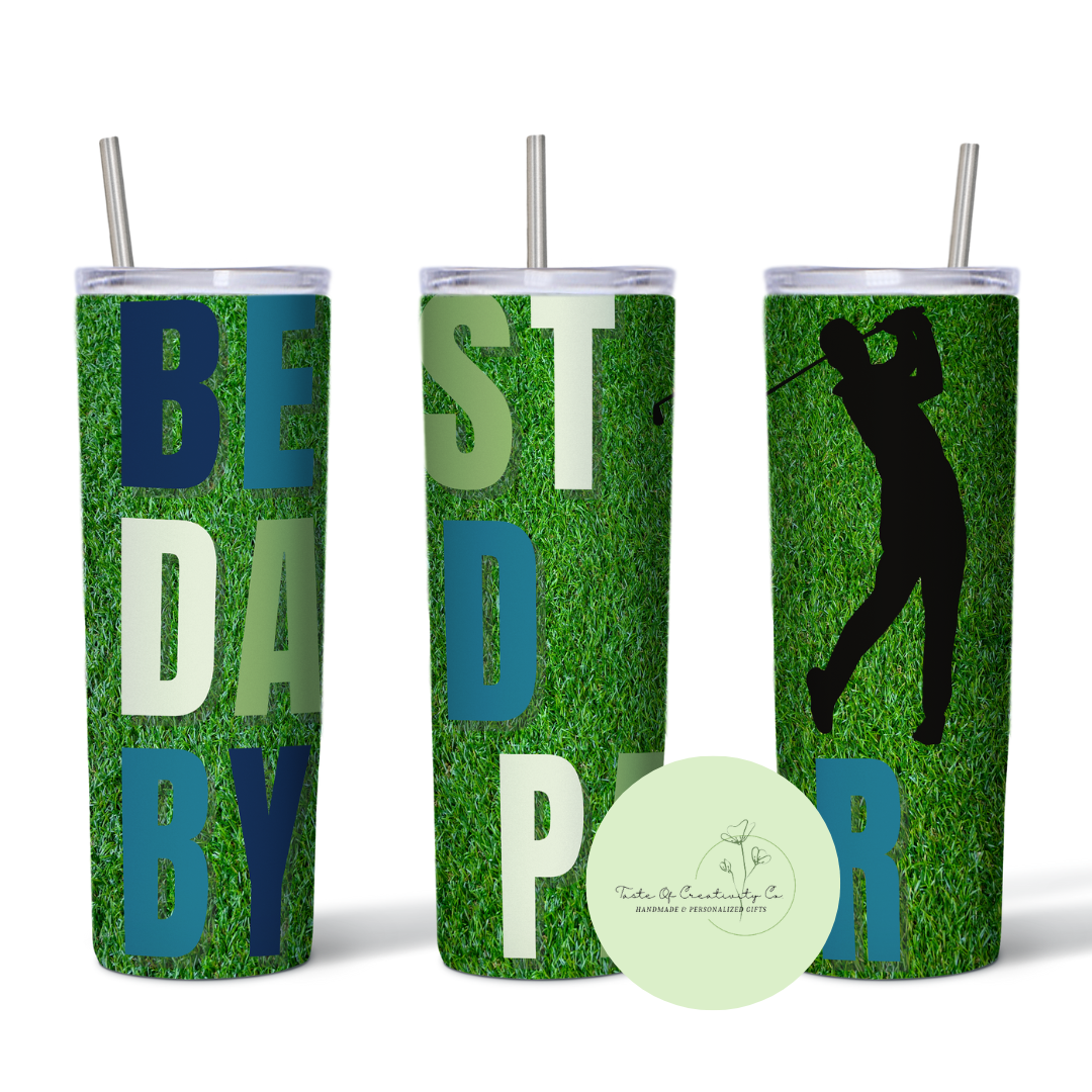 Taste Of Creativity CO. - "Best Dad By Par" 20oz. Skinny Tumbler - 1
