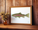 Fishful Thinking Art by Abby Wynia - Rainbow Trout Limited Print - 3