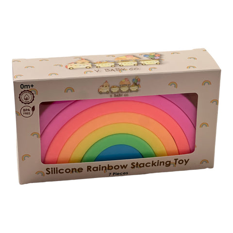 V Baby Co - Siicone Rainbow Stacker Toy - 1