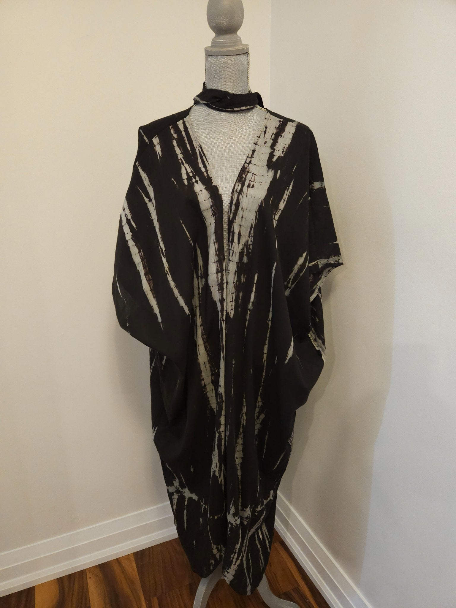 JEMM Designs - Black & White Shibori Kimono  - 1