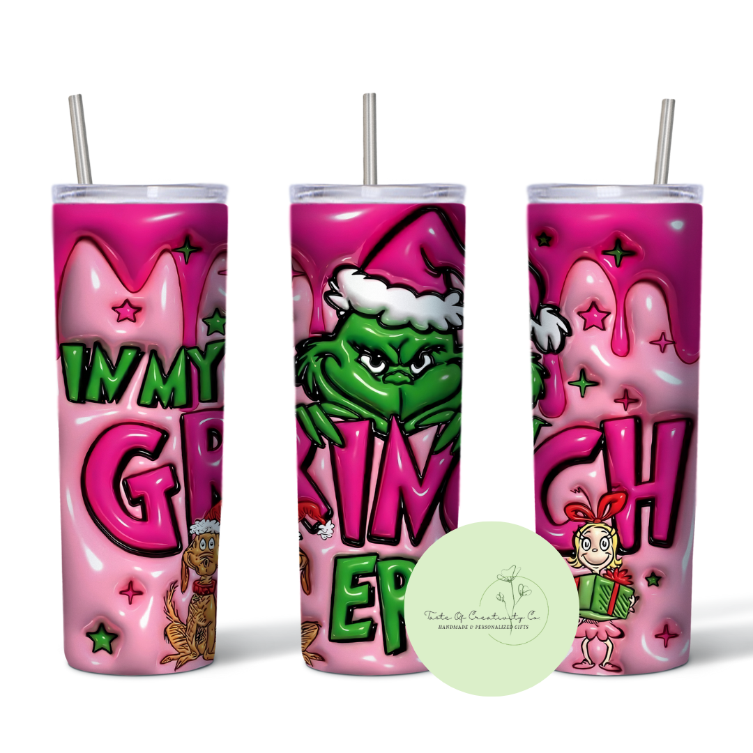 Taste Of Creativity CO. - 3D "In My Grinch Era" 20oz. Skinny Tumbler - 1