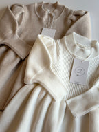 Zcloset - Cuddle Cloud Dress (White & Beige) - 2