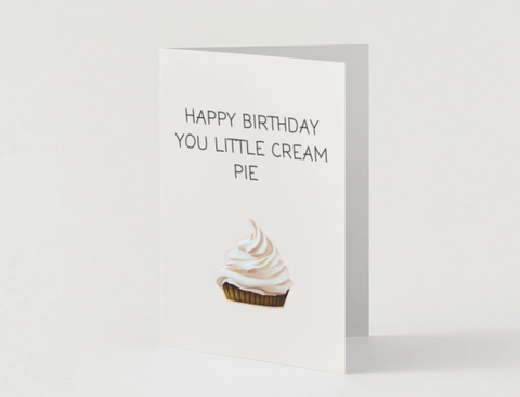 Happy Birthday Cream Pie Card Funny Bone Paper Co. - 1