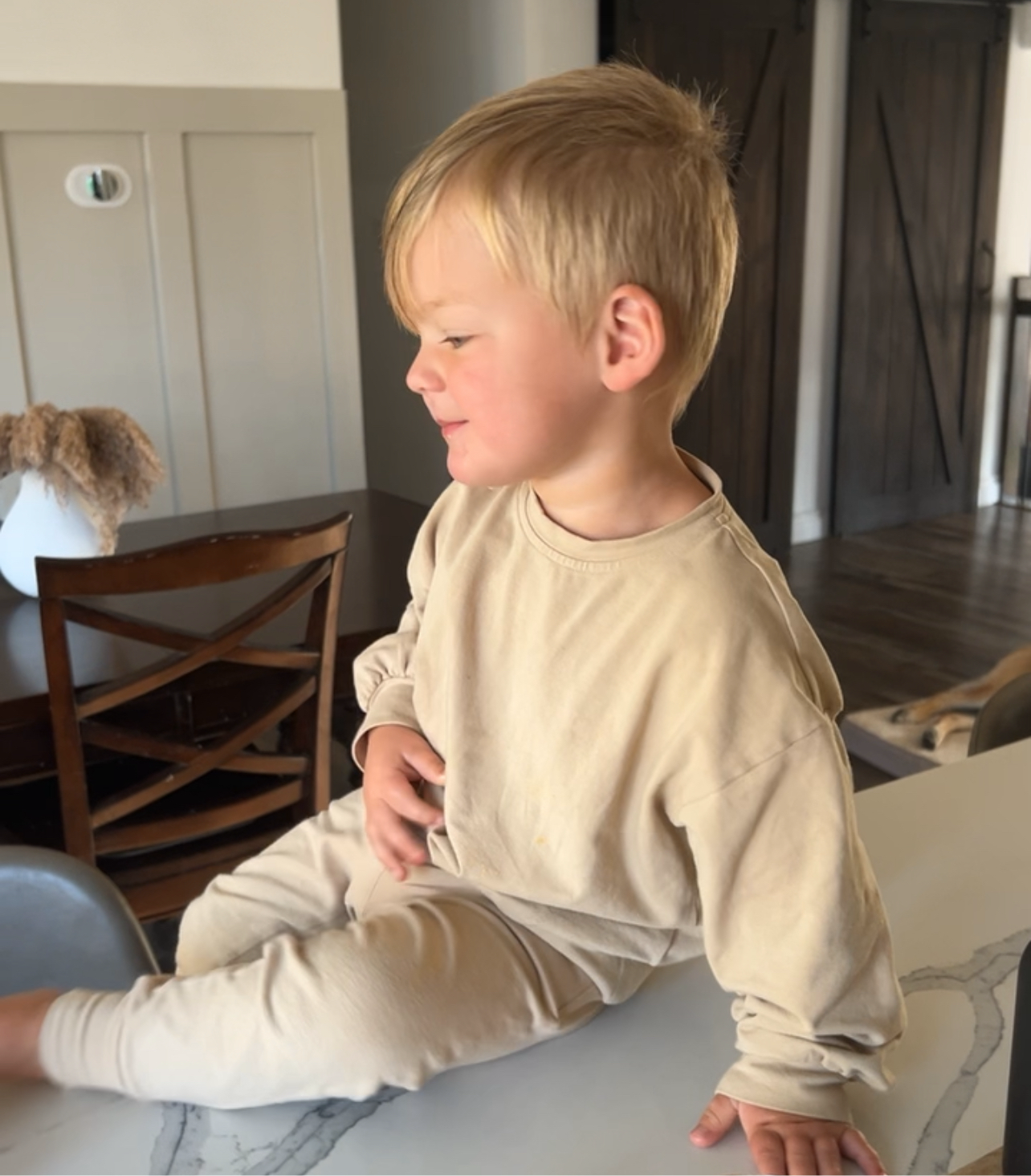 015 Jogger Set in Sugar Cookie  - 1