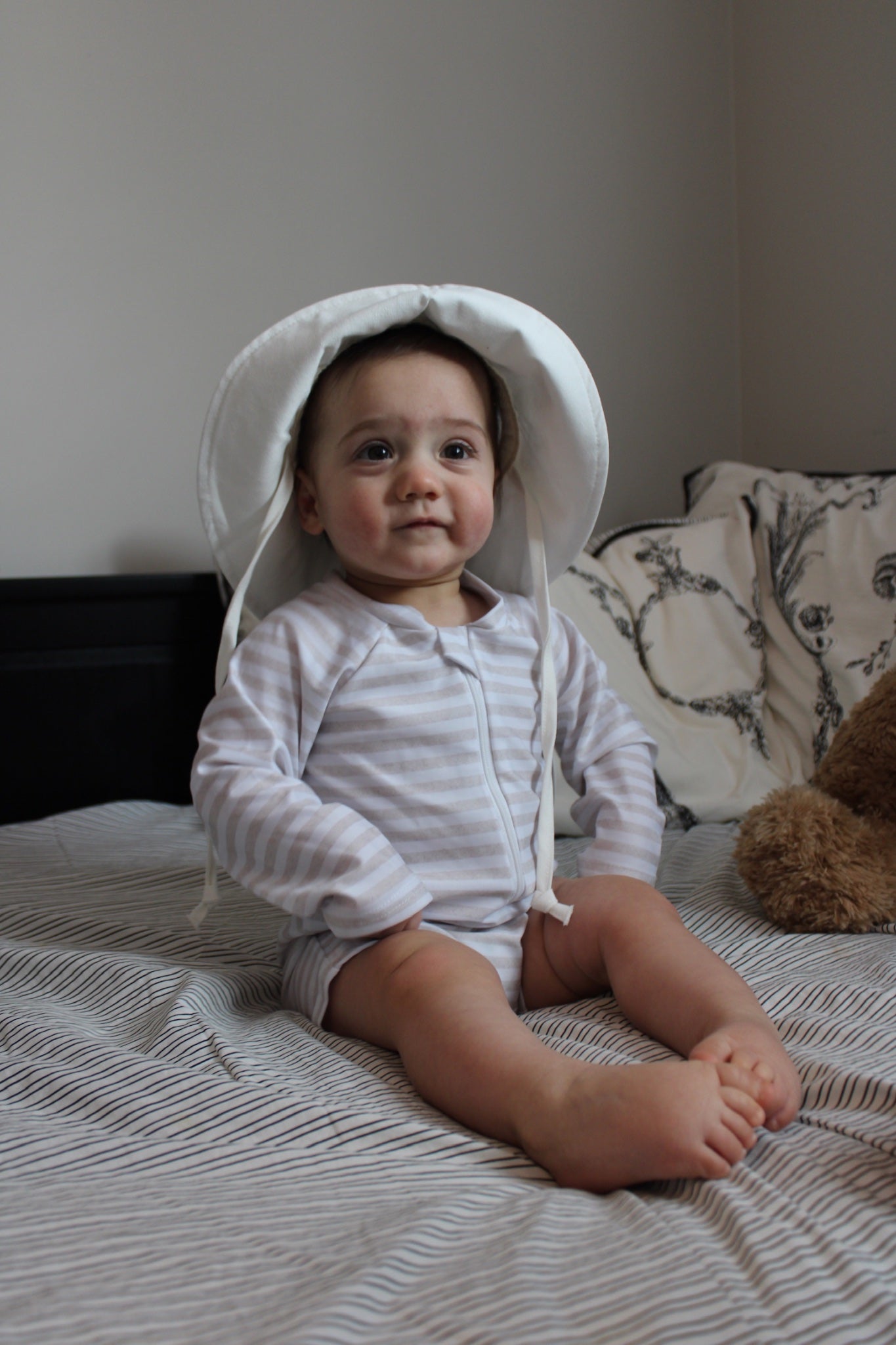 026 - Striped Rash-guard Swimsuit