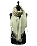 Juniper Wish - Sage Green Solid Colour Cashmere Blend Soft Fringe Scarf