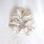 Tana's Scrunchies - Neutral Floral Satin Scrunchie
