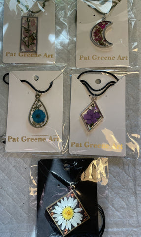 Pat Greene Art - Resin Flower Necklace - 1