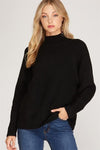 WAVES - SOFT MOCK NECK KNIT - BLACK - 1