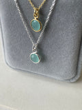 Second Aura - Necklace w/ Pendant - Small Circle Gem Silver - 3