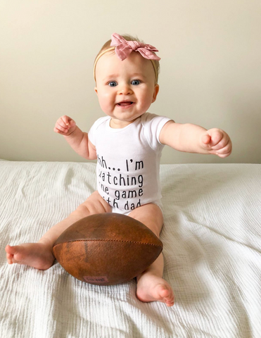 Minis by Meg - Shh...I'm Watching The Game With Dad Baby Onesie - 1